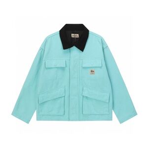 Stussy Aqua Jacket with Black Collar